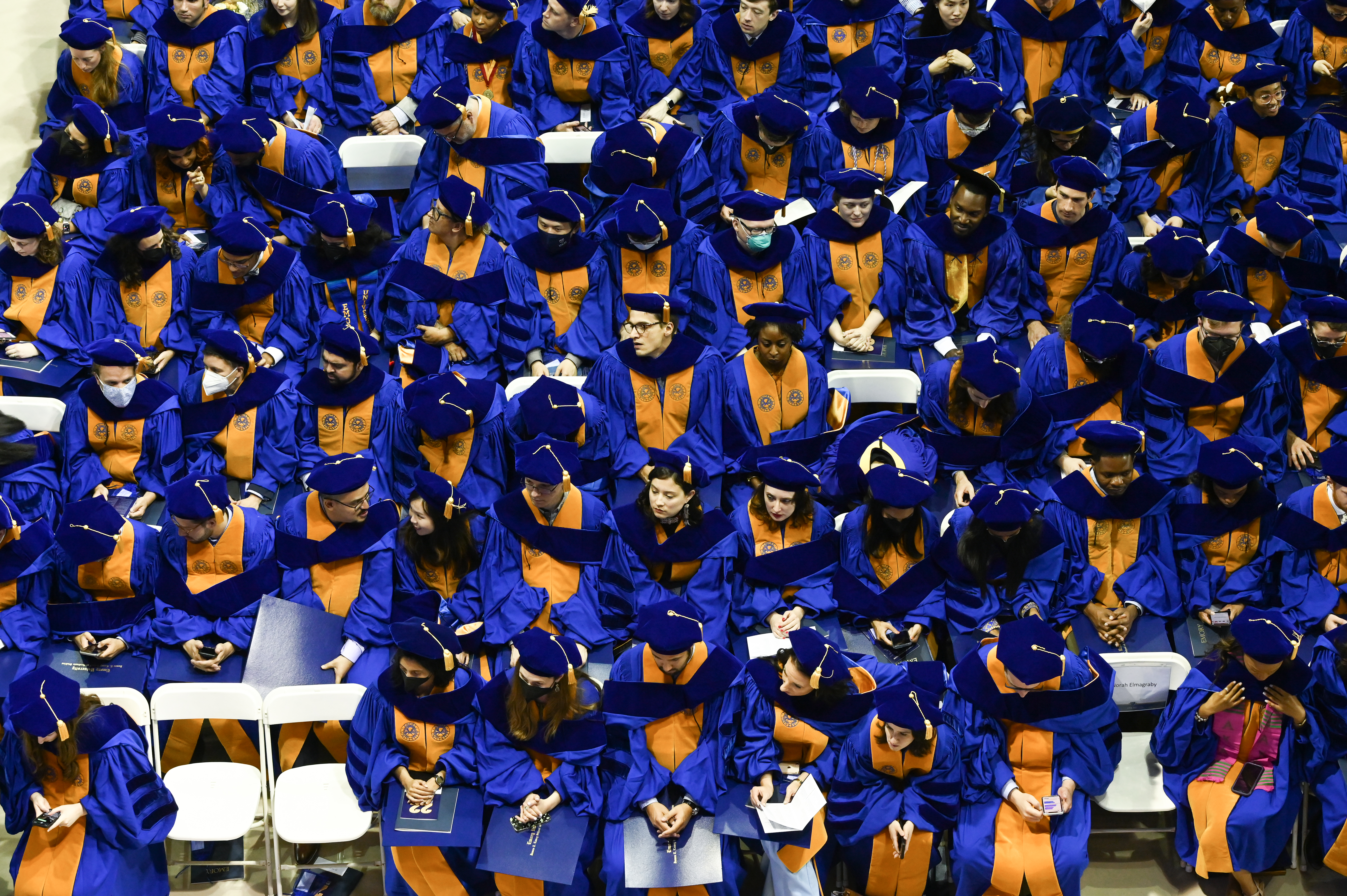 birds eye view of graduates
